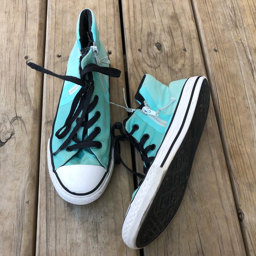 Converse Chuck Taylor Double Zipper All Star Sneakers High-Top Teal Mint